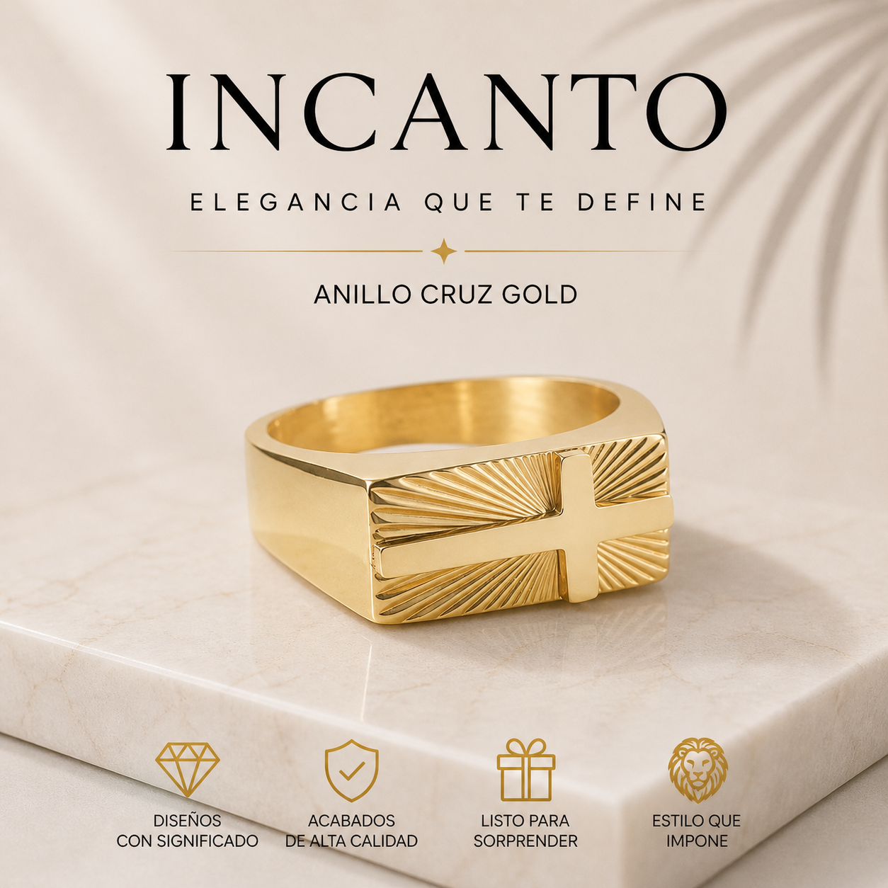 Anillo Cruz Gold