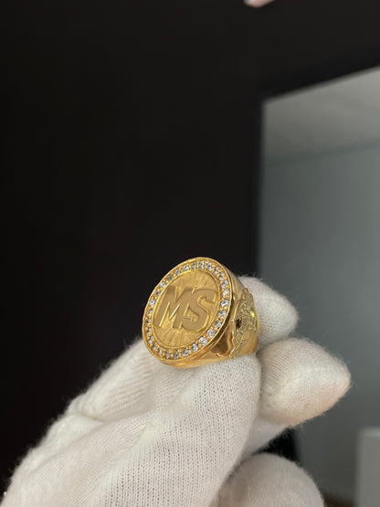 Anillo XL Iniciales y marco Full Ice