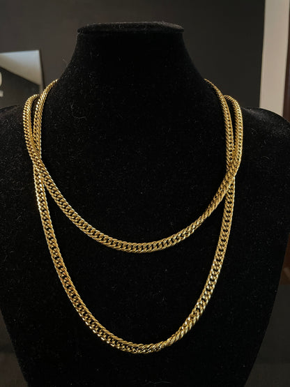 Cadena Doble Grumet baño de oro 18k