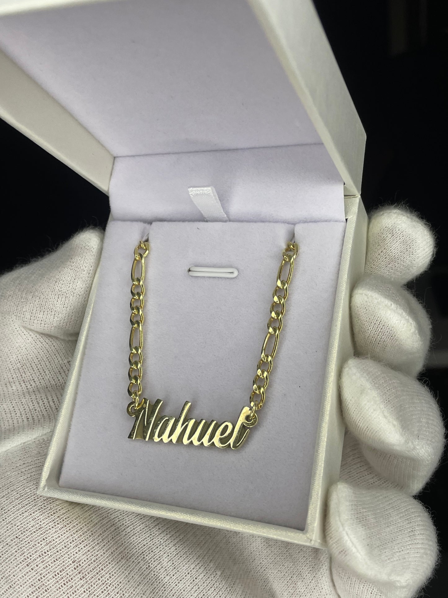 Cadena con Nombre en Plata bañada gruesa