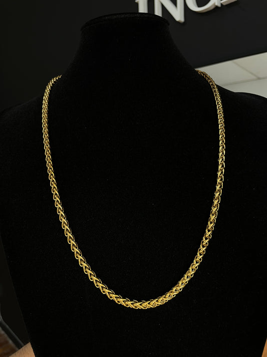 Cadena Espiga Doble baño de Oro 18K