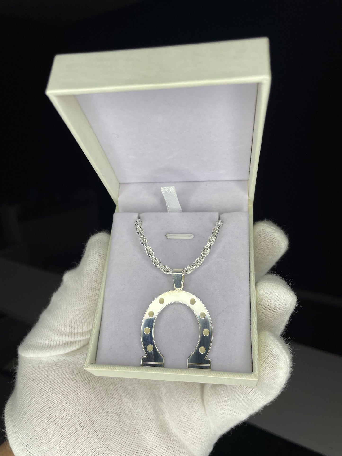 Cadena y Dije Herradura en Plata 925