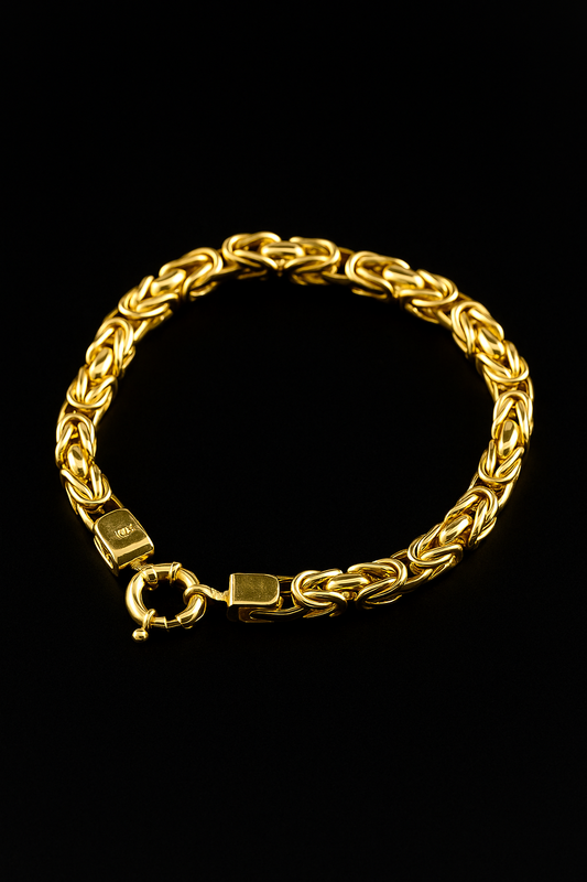 Pulsera Oro 18K Punto Peruano Cierre Marinero