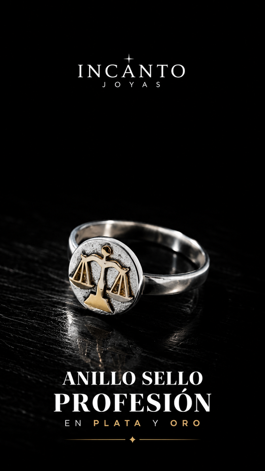 ANILLO PROFESIÓN EN PLATA Y ORO