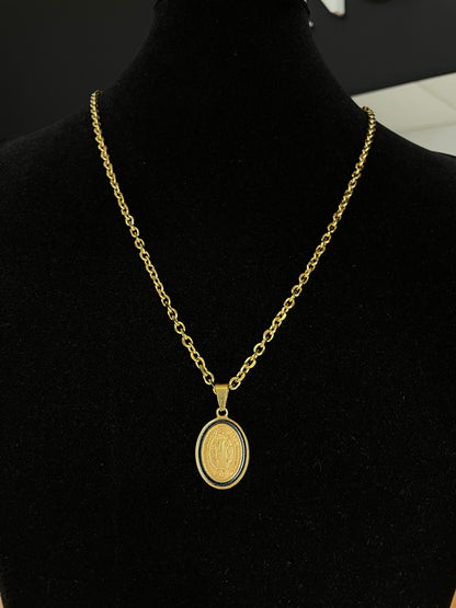 Cadena y medalla San Benito doble cara