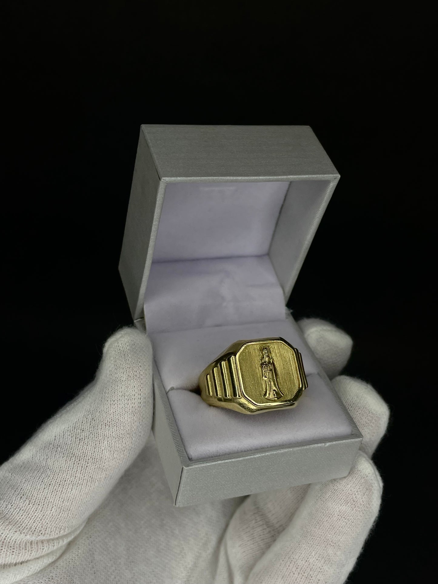 ANILLO SAN LA MUERTE EN ORO 10K