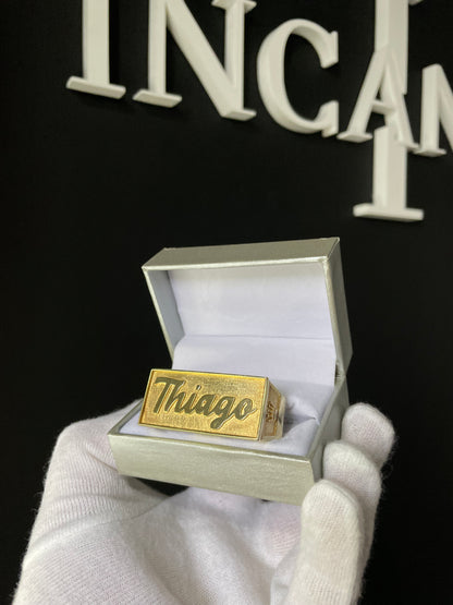 Anillo Doble Plata bañada en Oro 18k