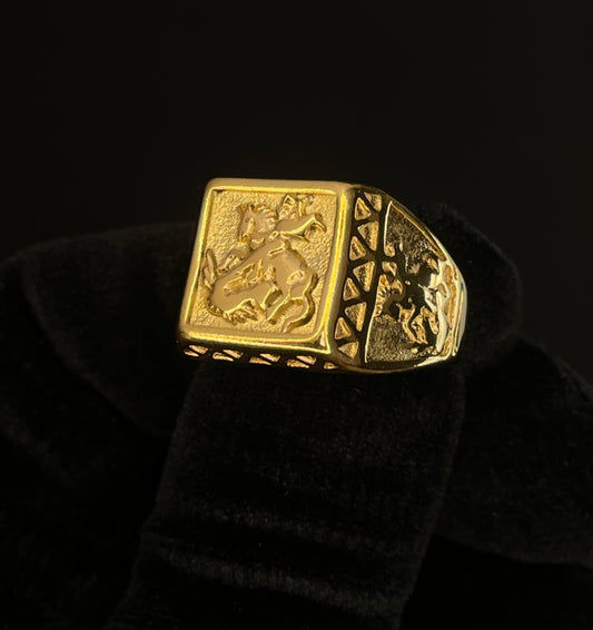 Anillos San Jorge Gold mesa cuadrada