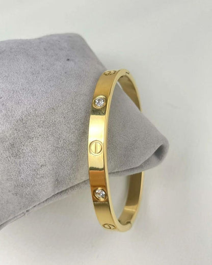 Pulsera estilo Esclava Cartier Gold con Brillantes