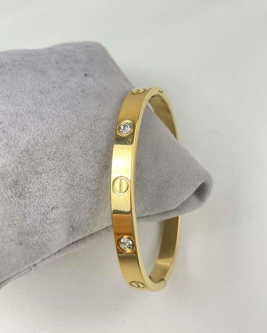Pulsera estilo Esclava Cartier Gold con Brillantes