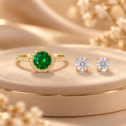 Conjunto de Dama Anillo y Caravanas