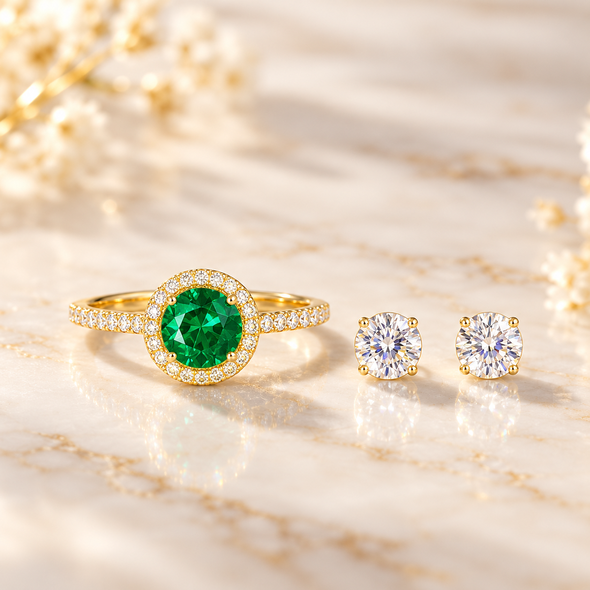 Conjunto de Dama Anillo y Caravanas