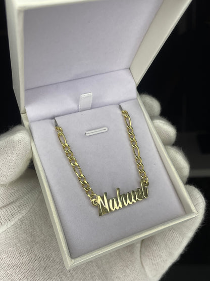 Cadena con Nombre en Plata bañada gruesa