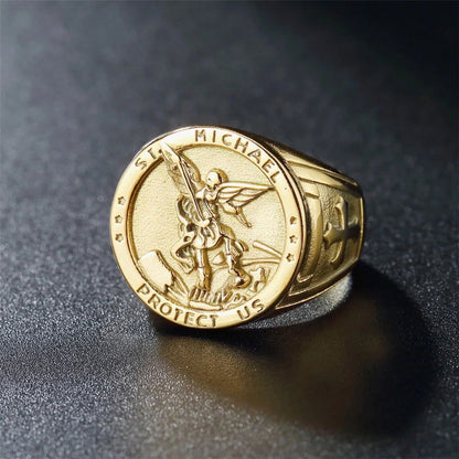 Anillo Saint Michael Gold