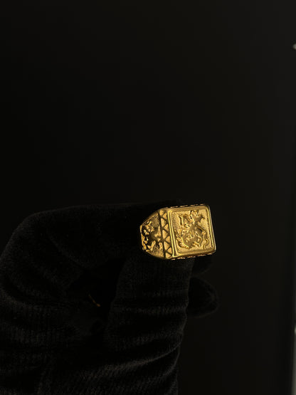 Anillos San Jorge Gold mesa cuadrada