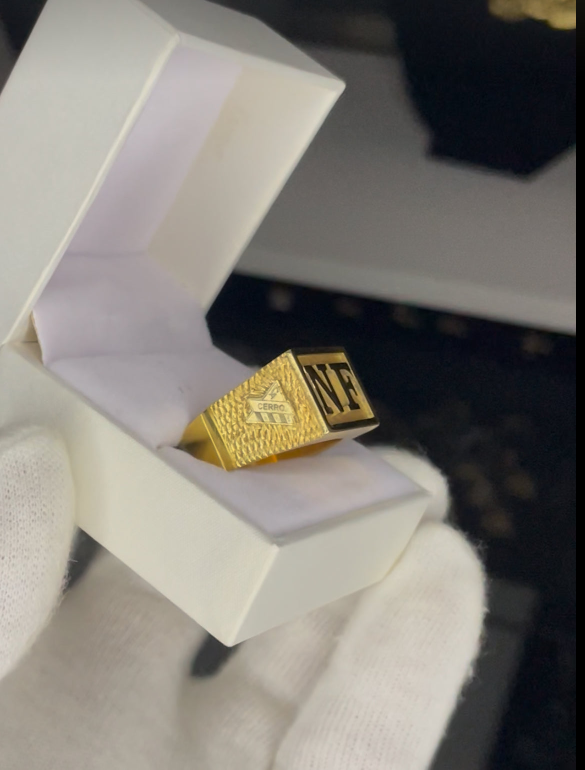 Anillo Sello Hombre en Plata bañada en Oro 18K