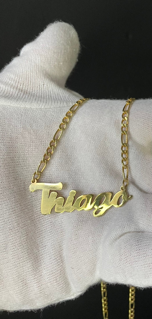 Cadena con Nombre en Plata bañada en Oro 18k