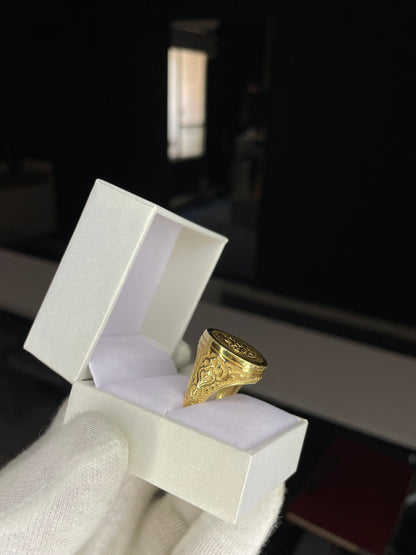 Anillo San Jorge Labrado Plata bañada Oro 18K