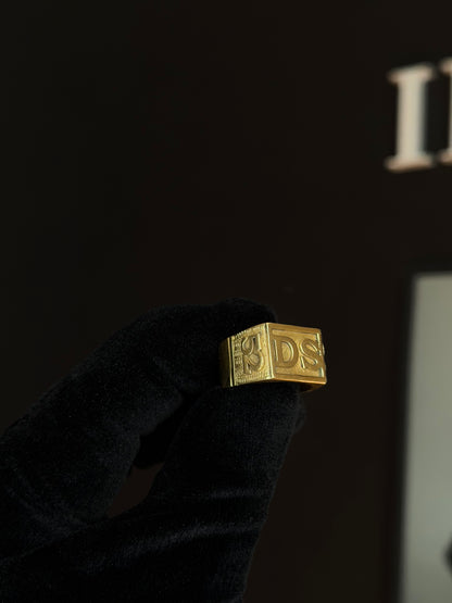Anillo SELLO COMPLETO EN PLATA ENCHAPADO EN 18K
