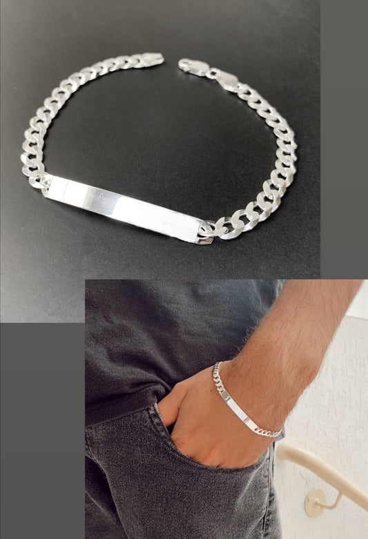 Pulsera Grumet con Chapa para grabar Gruesa