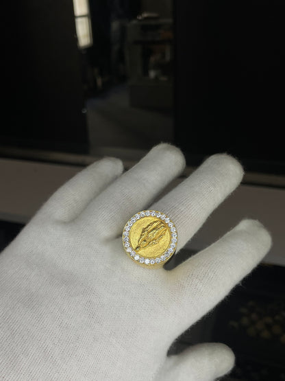 ANILLO VIRGEN XL PLATA BAÑADA EN ORO 18K