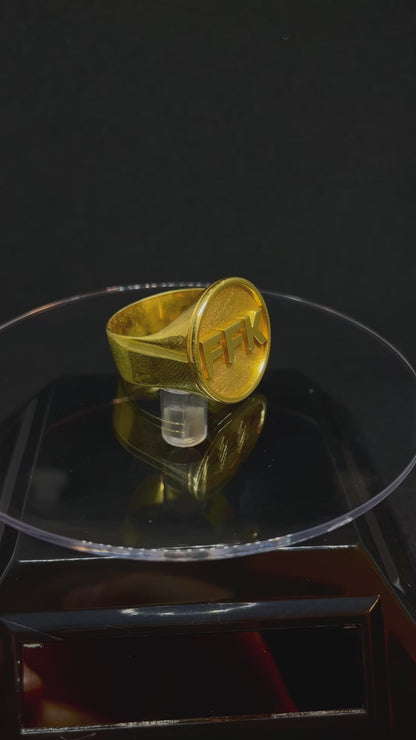 ANILLO PERSONALIZADO PLATA Y BAÑO DE ORO 18k