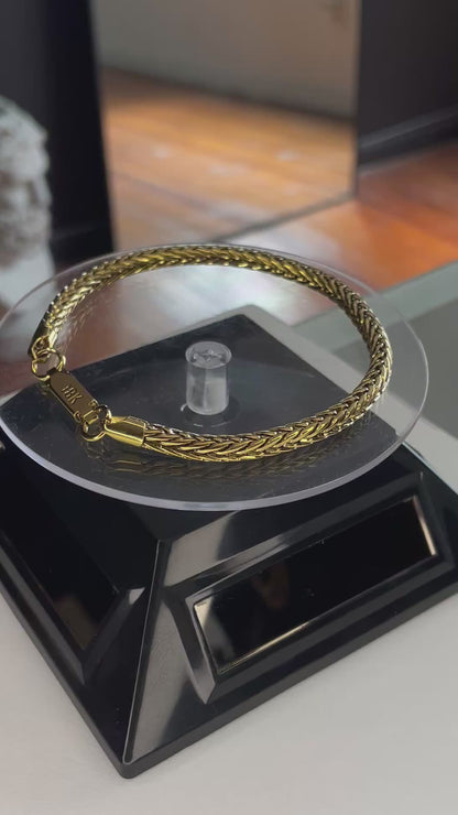 Pulsera Espiga sellada 18K