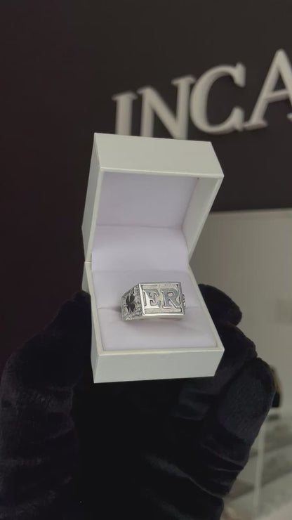 Anillo Sello Hombre Completo en Plata 925