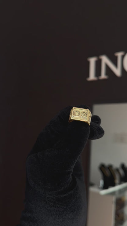 Anillo SELLO COMPLETO EN PLATA ENCHAPADO EN 18K
