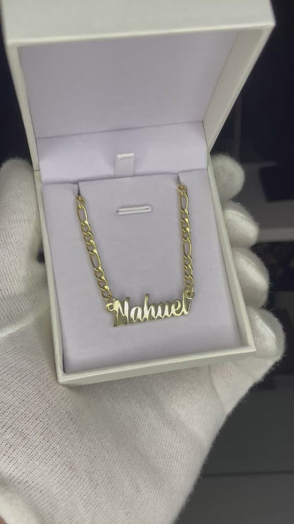 Cadena con Nombre en Plata bañada gruesa